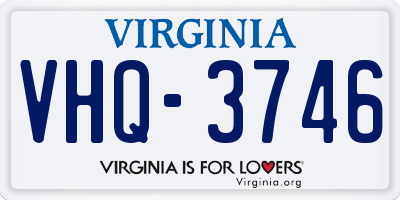 VA license plate VHQ3746