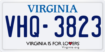 VA license plate VHQ3823