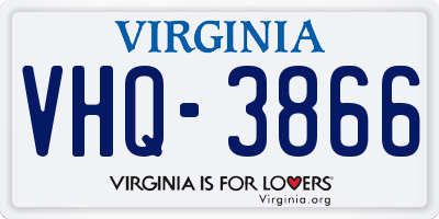 VA license plate VHQ3866