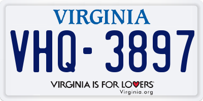 VA license plate VHQ3897