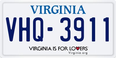 VA license plate VHQ3911