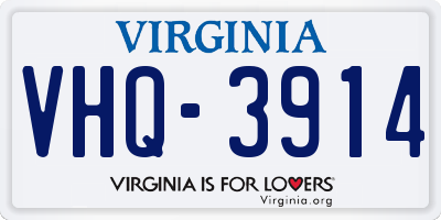 VA license plate VHQ3914
