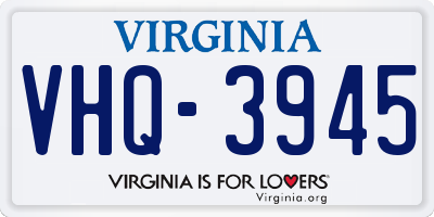 VA license plate VHQ3945