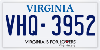 VA license plate VHQ3952