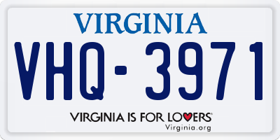 VA license plate VHQ3971