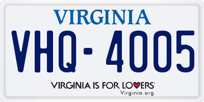 VA license plate VHQ4005