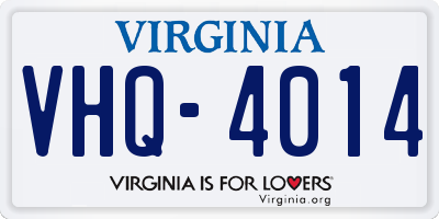 VA license plate VHQ4014