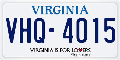 VA license plate VHQ4015