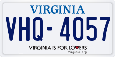 VA license plate VHQ4057