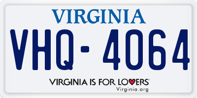 VA license plate VHQ4064