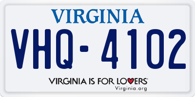VA license plate VHQ4102