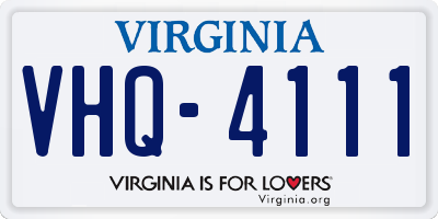 VA license plate VHQ4111
