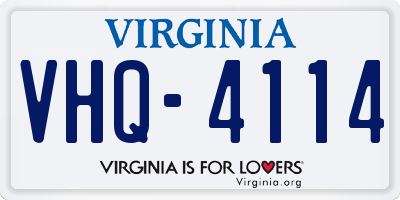 VA license plate VHQ4114