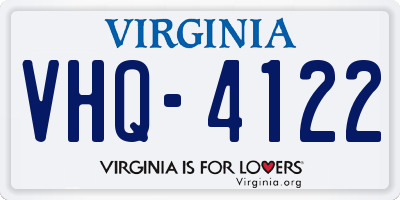 VA license plate VHQ4122