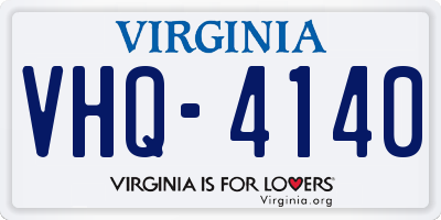 VA license plate VHQ4140