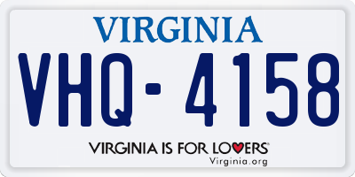 VA license plate VHQ4158