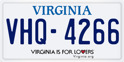 VA license plate VHQ4266