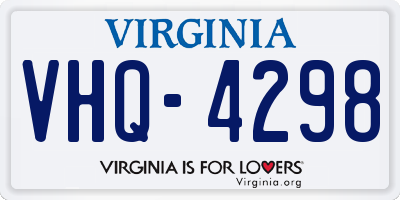 VA license plate VHQ4298