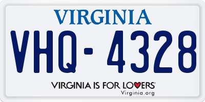 VA license plate VHQ4328