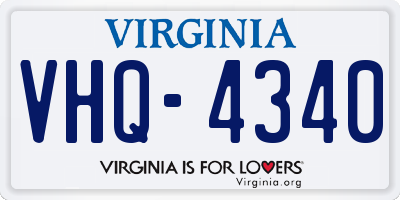 VA license plate VHQ4340