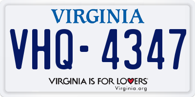 VA license plate VHQ4347