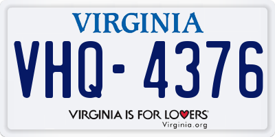 VA license plate VHQ4376