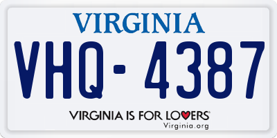 VA license plate VHQ4387