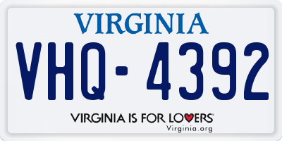 VA license plate VHQ4392