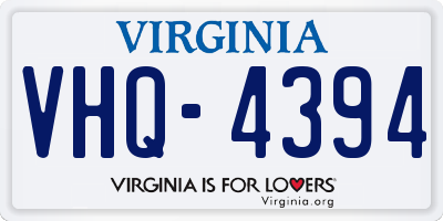 VA license plate VHQ4394