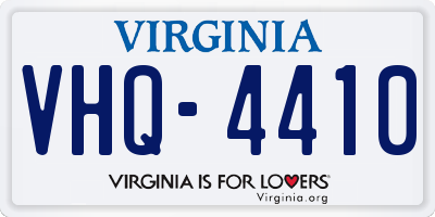 VA license plate VHQ4410