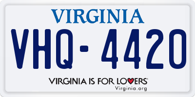 VA license plate VHQ4420