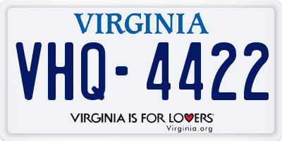 VA license plate VHQ4422