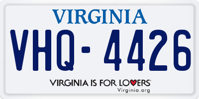 VA license plate VHQ4426