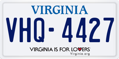 VA license plate VHQ4427