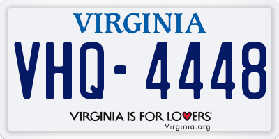 VA license plate VHQ4448