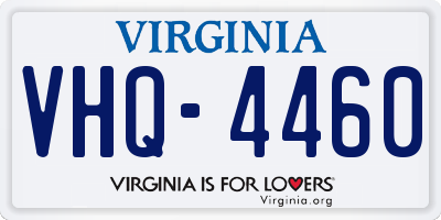 VA license plate VHQ4460