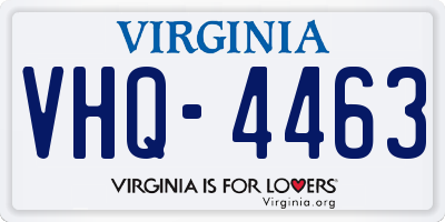 VA license plate VHQ4463