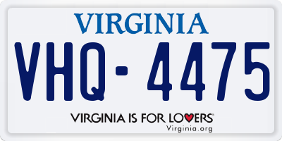 VA license plate VHQ4475