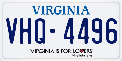 VA license plate VHQ4496