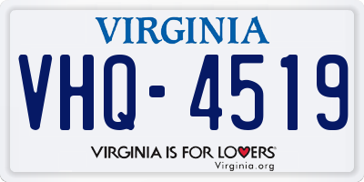 VA license plate VHQ4519