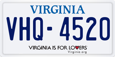 VA license plate VHQ4520