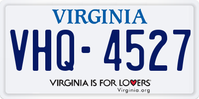 VA license plate VHQ4527