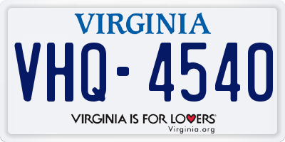 VA license plate VHQ4540