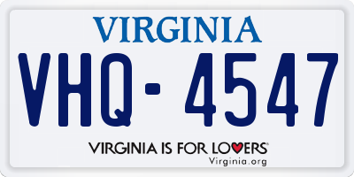 VA license plate VHQ4547