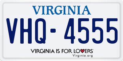 VA license plate VHQ4555
