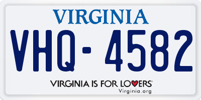 VA license plate VHQ4582
