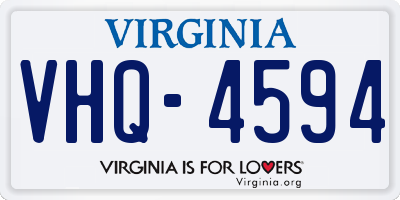 VA license plate VHQ4594