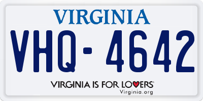 VA license plate VHQ4642
