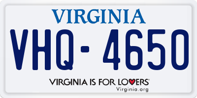 VA license plate VHQ4650