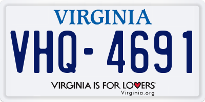 VA license plate VHQ4691